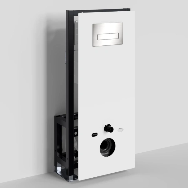 Инсталляция для унитаза WasserKRAFT Glan 66 66TLT.010.ME.WH.BN03 с кнопкой смыва, никель