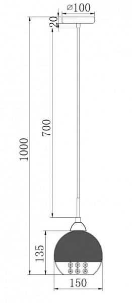 Подвесной светильник Maytoni Iceberg P012-PL-01-N