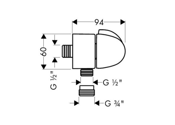 Подключение для шланга hansgrohe Fixfit 27452000