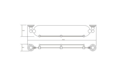 Полка стеклянная WasserKRAFT Ammer K-7044