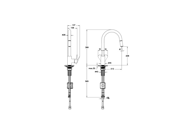 Смеситель для кухни Vitra Flow Soft A4344536EXP черный матовый