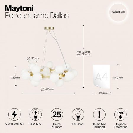 Подвесная люстра Maytoni Даллас MOD545PL-25BS