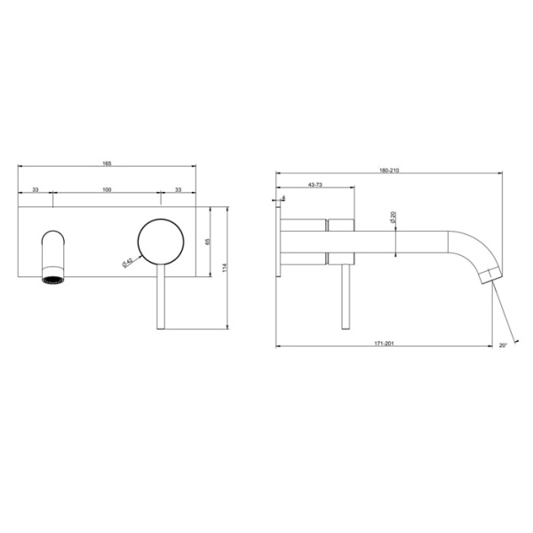 Смеситель для раковины Gessi 316 54090#299 черный матовый