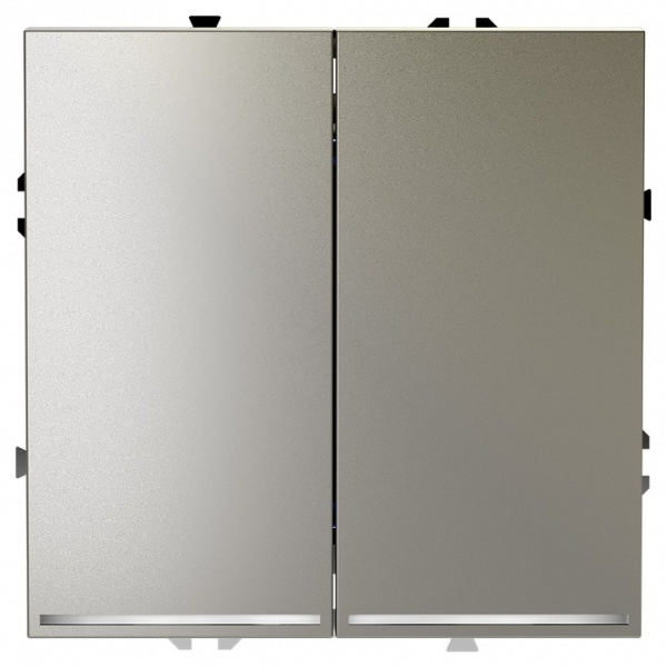 Выключатель проходной двухклавишный с подсветкой без рамки Voltum S70 VLS020404