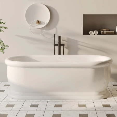 Акриловая ванна Abber AB9515 173,5x79 см, отдельностоящая, белый