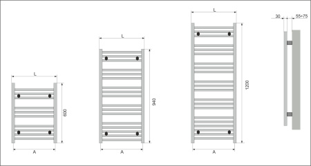 Полотенцесушитель водяной Neoinox BRAS 600x450 POL хром