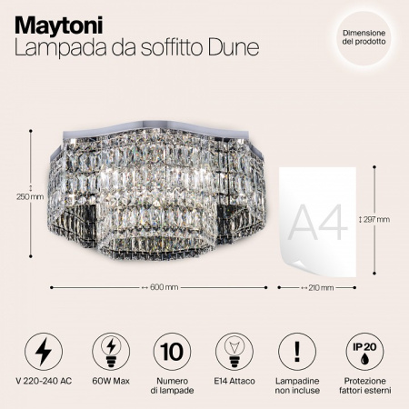 Потолочная люстра Maytoni Дюна DIA005CL-10CH