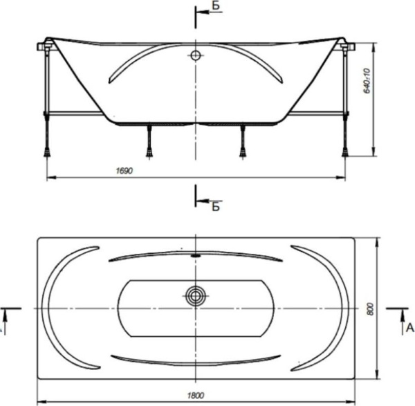 Акриловая ванна Roca Madeira 180x80 7.2485.2.500.0