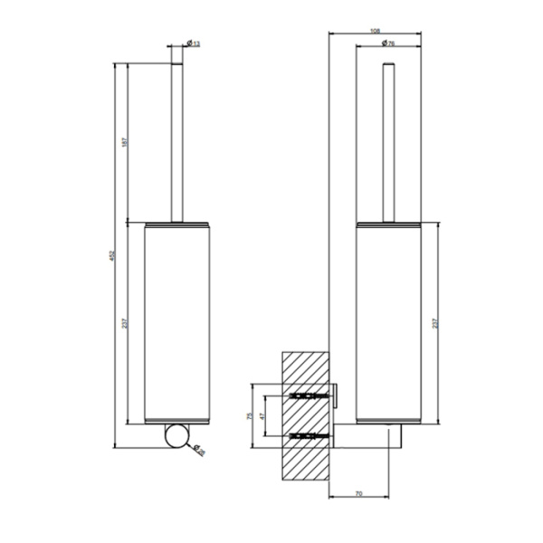 Туалетный ершик Gessi 316 54719#299 черный матовый