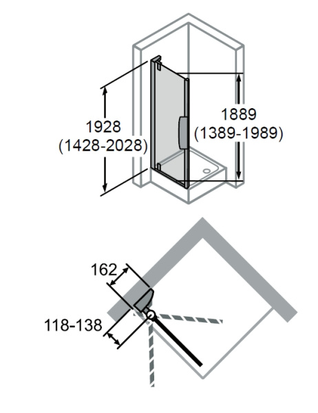 Дверь в нишу Huppe Target Design 882051.087.322