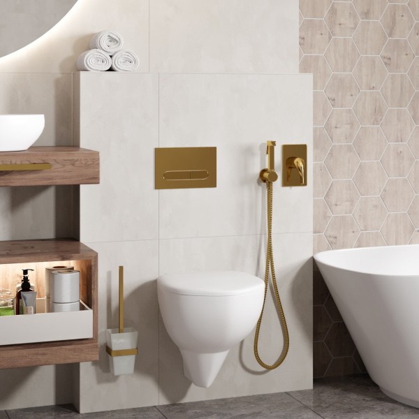 Гигиенический душ WasserKRAFT Sauer 7100 A71097 глянцевое золото