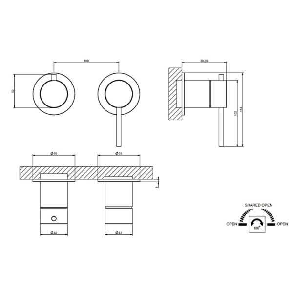 Смеситель для душа Gessi 316 54077#707 черный