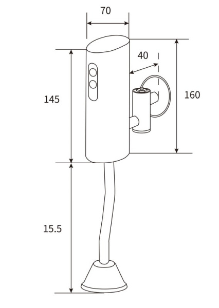 Механизм слива для писсуара beWash Photocell BWAM0UT311 хром