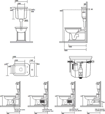 Бачок для унитаза Kerasan Waldorf 418301
