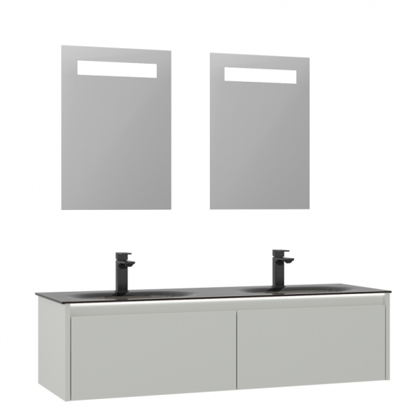 Тумба с раковиной Orka Lisbon 130 5001441 кашемировый матовый/темно-серый