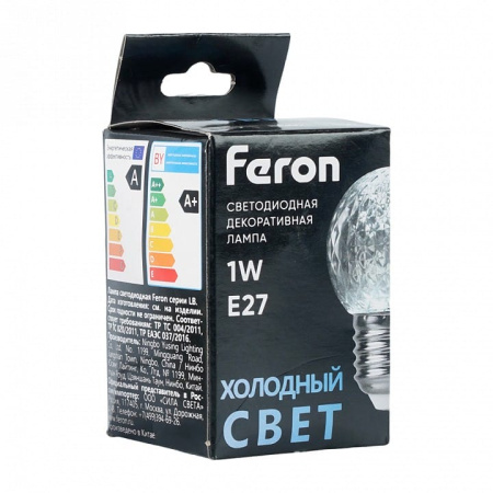 Лампа светодиодная Feron  E27 1Вт 6400K 52176