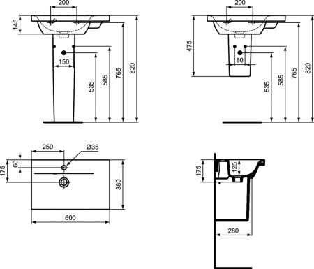 Раковина Ideal Standard Connect Space E136601