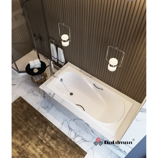 Ванна чугунная Goldman Elegant EG20085H 200x85 см, с отверстиями под ручки, белый