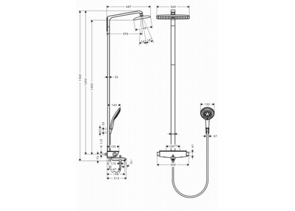 Душевая стойка hansgrohe Raindance Select Showerpipe 27113000