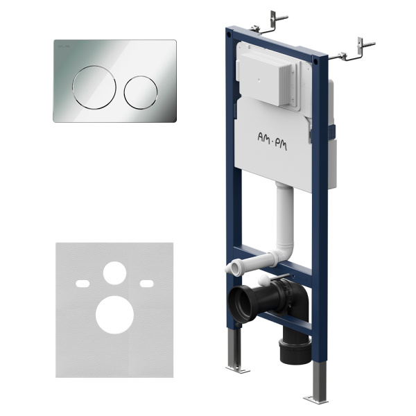 Инсталляция для унитаза AM.PM PrimeFit I012709.0151 с клавишей смыва хром глянцевый