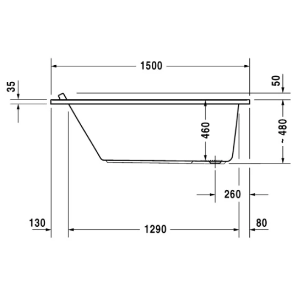Акриловая ванна 150x75 см Duravit Starck 700332000000000