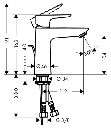 Смеситель для раковины hansgrohe Talis E 71710000