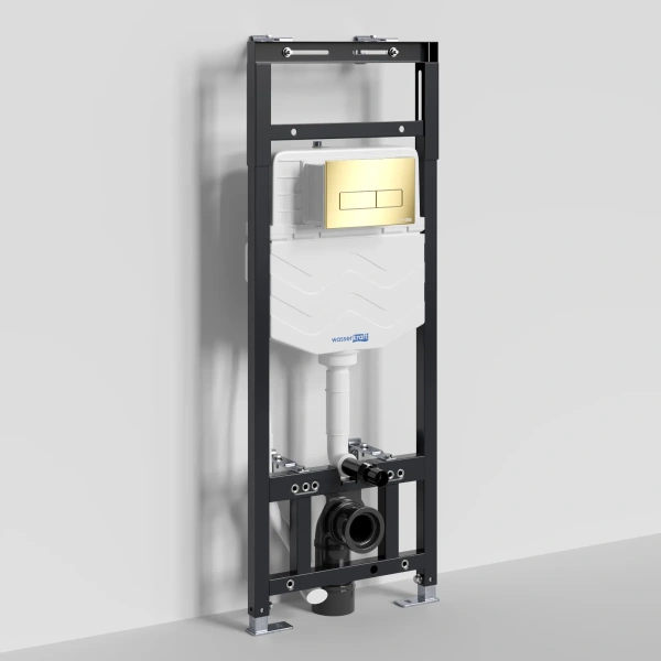 Инсталляция для унитаза WasserKRAFT Alme 15 15TLT.010.ME.PG03 с кнопкой смыва, золотой