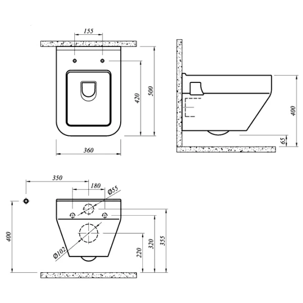 Унитаз подвесной Excellent Rivel CEAC.1704.500.WH белый