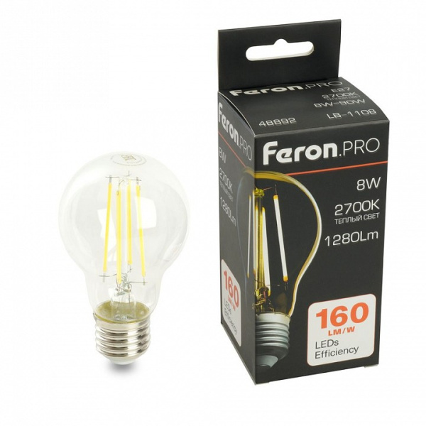Лампа светодиодная Feron LB-1108 E27 8Вт 2700K 48892