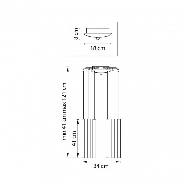 Подвесная люстра Lightstar Tubo L8T747237
