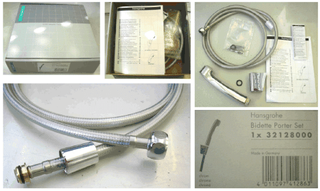 Гигиенический душ hansgrohe 32128000 с держателем и шлангом