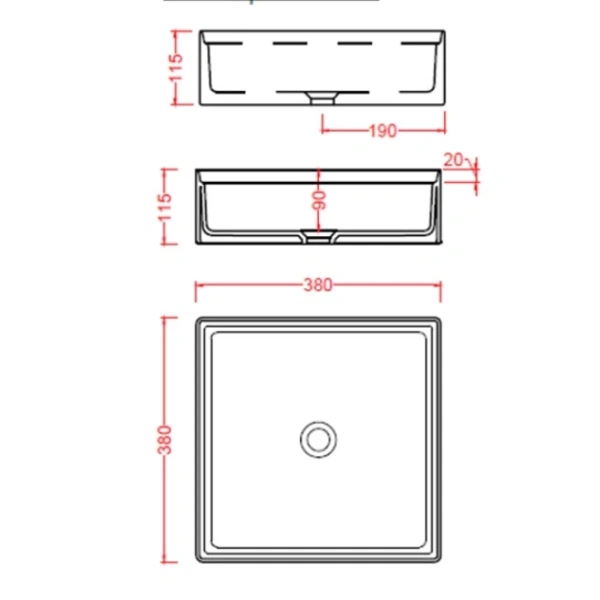 Раковина 38x38 см Artceram Scalino SCL001 01 00