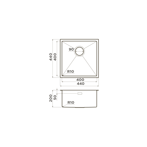 Кухонная мойка Omoikiri Taki 44-U/IF-GM нержавеющая сталь/вороненая сталь 4973521