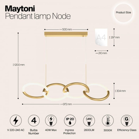 Подвесной светильник Maytoni Узел MOD165PL-L40G3K
