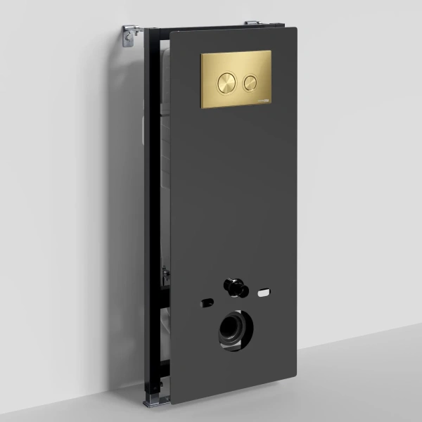 Инсталляция для унитаза WasserKRAFT Abens 20 20TLT.010.ME.BL.MG01 с кнопкой смыва, золотой матовый