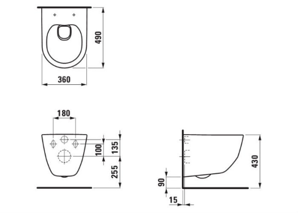 Подвесной унитаз Laufen Pro 8.2096.5.000.000.1 безободковый