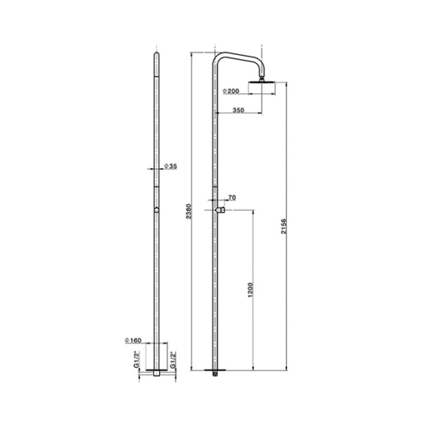 Душевая стойка Cisal Shower XI005130D1 сталь