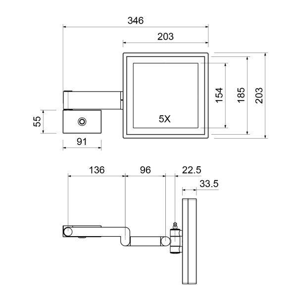 Зеркало косметическое Timo Selene 10076/00