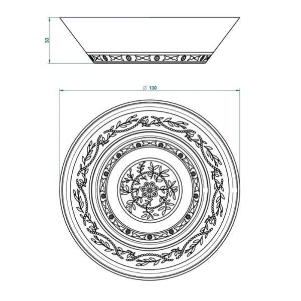Блюдо THG Marquise blanc dcor Platine A7G.A02.4615 белый