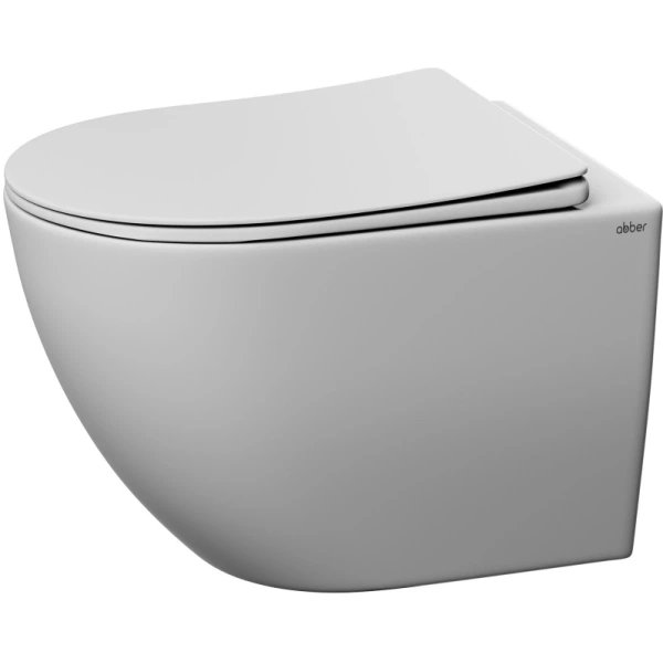 Унитаз подвесной Abber Ultra AC1301 безободковый, с сиденьем микролифт, белый
