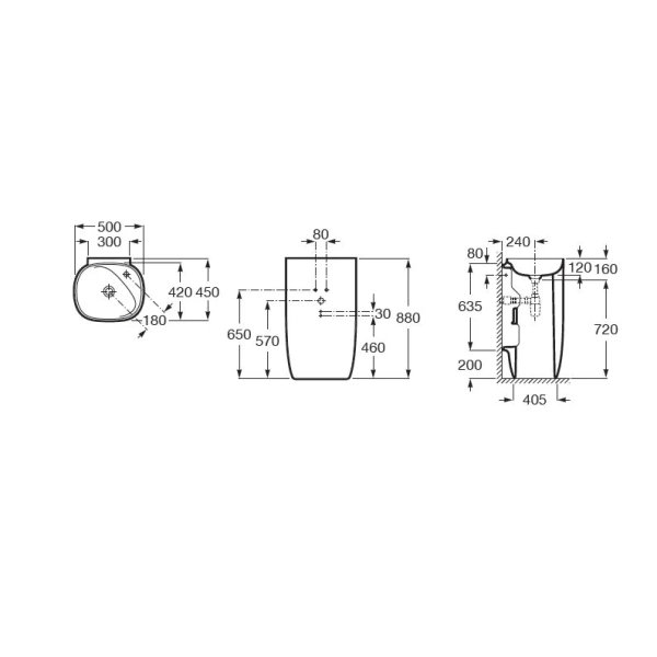 Раковина напольная 50x45 см Roca Beyond 3270B0630