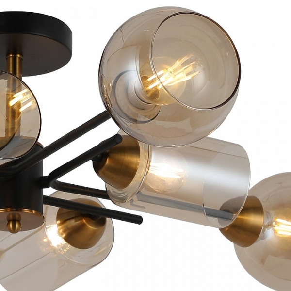 Люстра на штанге ILLUMICO IL8243-8COU-79 BK GD