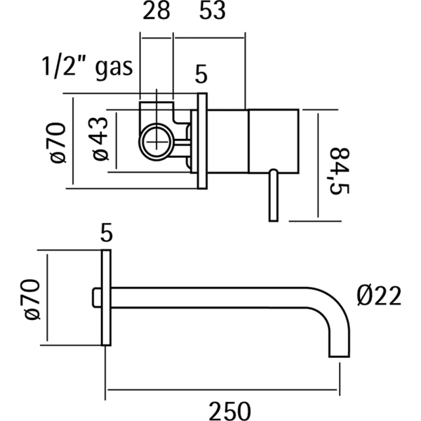 Смеситель для раковины Huber Lynox LX002511D1 сталь