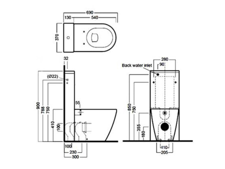 Напольный бачок для унитаза Hatria Daytime Y0MK01