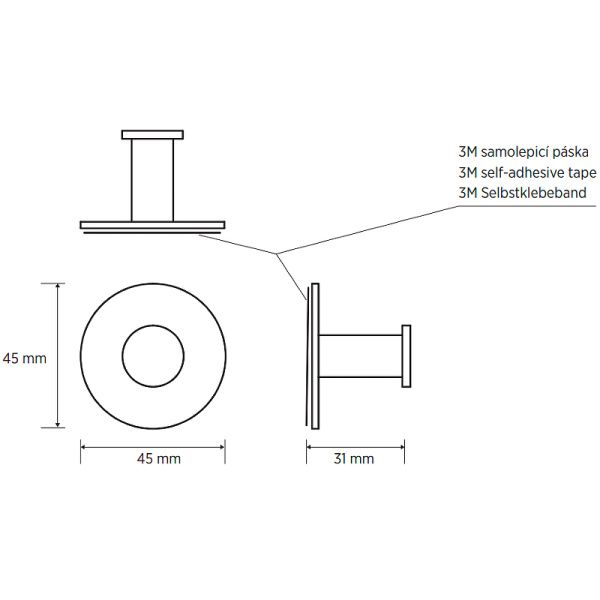 Крючок Bemeta Easy 163106365 нержавеющая сталь матовая