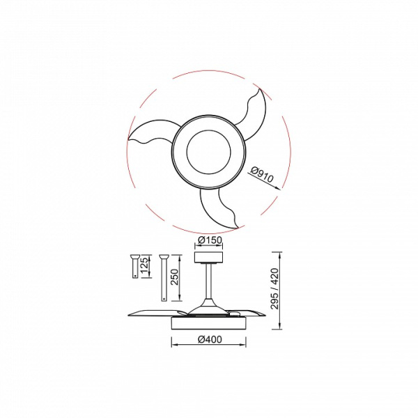 Светильник с вентилятором Mantra Niseko Fan 9064