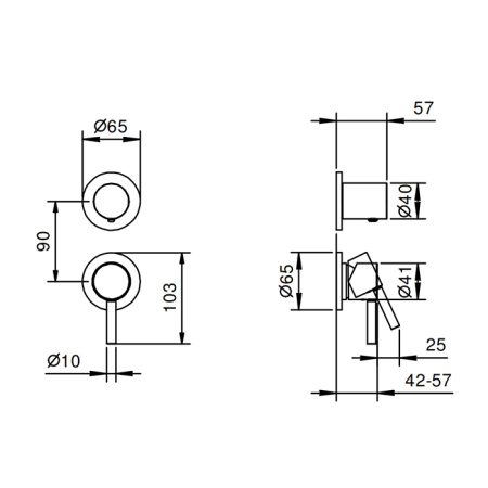 Смеситель для душа Fantini Nostromo 50 02 G489B