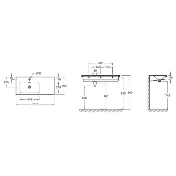 Раковина Jacob Delafon Vox EXAC112-Z-00