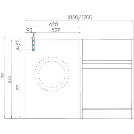 Раковина над стиральной машиной 105x50 см Акватон Лондри 1A72223KLH010