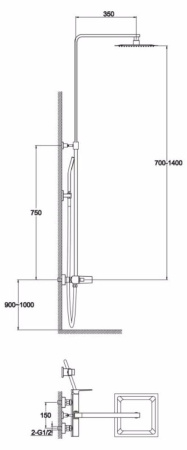 Душевая система BelBagno Arlie ARL-DOCM-CRM